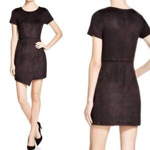 Aqua Faux Suede Asymmetrical Dress - M